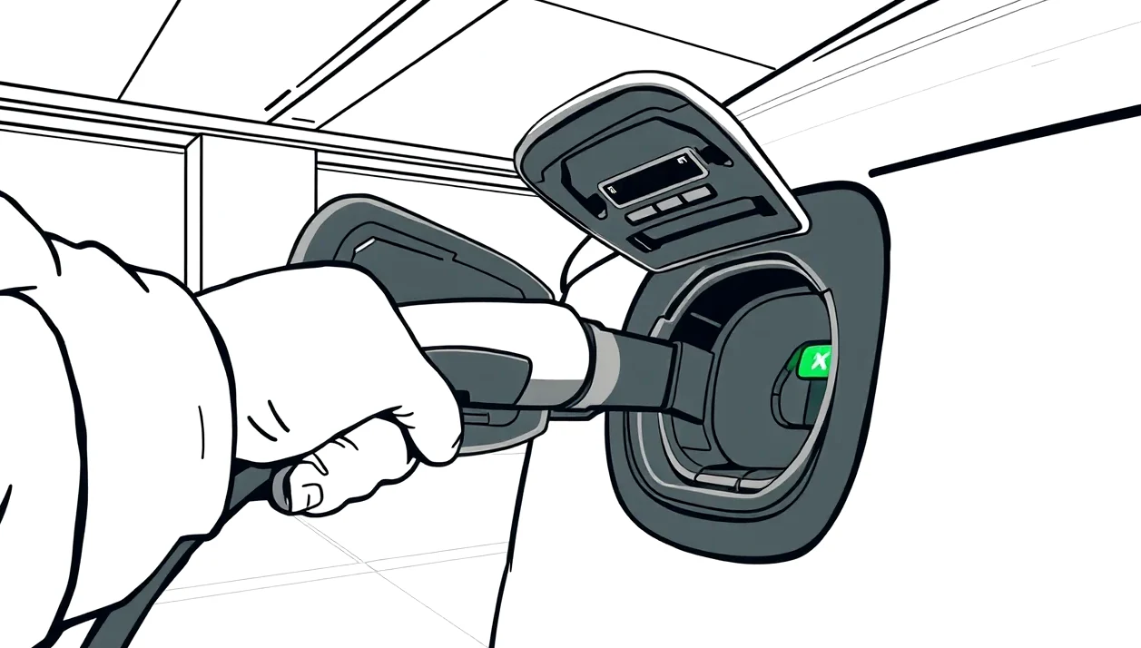 Nabíjanie elektromobilu z domáceho wallboxu na stene rodinného domu
