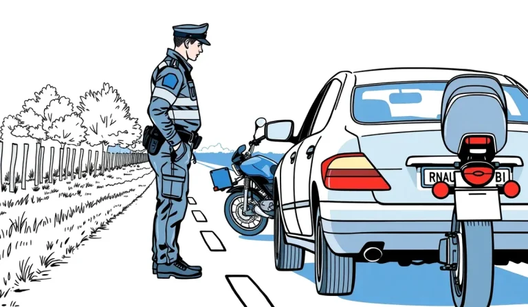 Vodič ukazuje policajnej hliadke zelenú kartu v mobile na obrazovke smartfónu