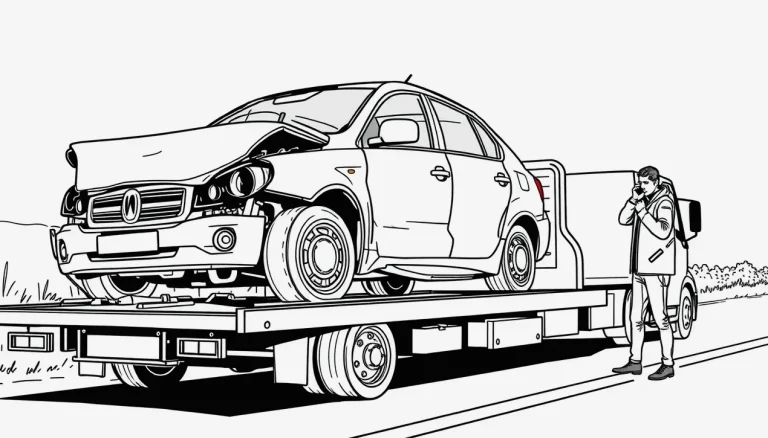 Pracovník autoservisu kontroluje poškodenú karosériu a počíta náklady na opravu vozidla