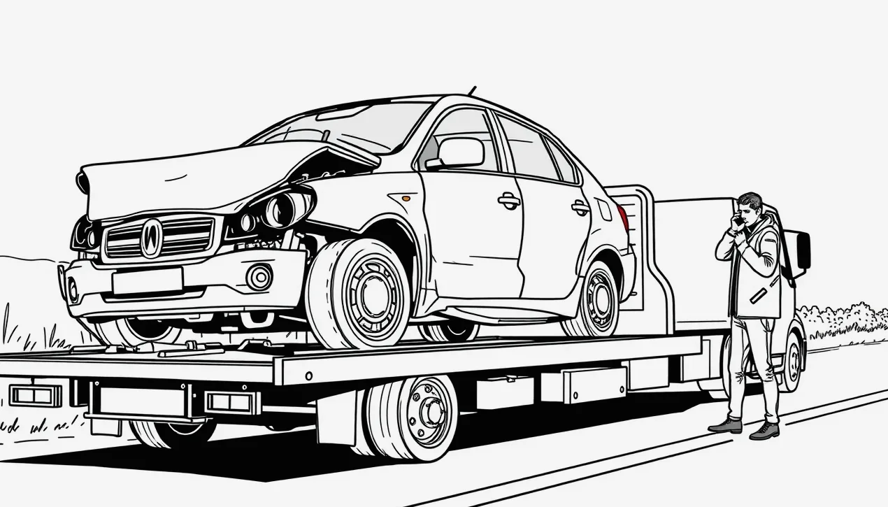 Pracovník autoservisu kontroluje poškodenú karosériu a počíta náklady na opravu vozidla