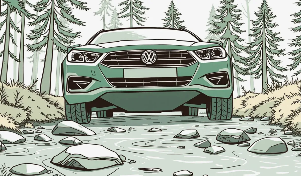 Moderné SUV prechádza po nerovnej poľnej ceste plnej blata a výmoľov