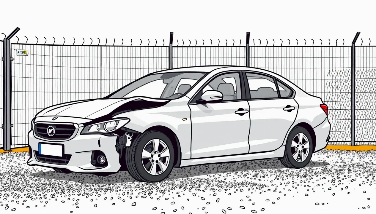 Pracovník vrakoviska preberá staré havarované auto na ekologickú likvidáciu