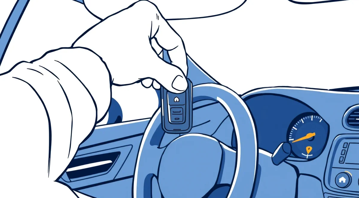 Detail kľúča od auta s elektronickým čipom a diaľkovým ovládaním