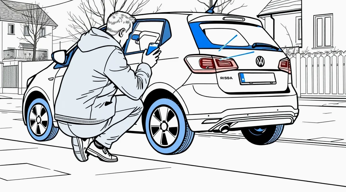 Automechanik kontroluje rozsah poškodenia karosérie v autoservise