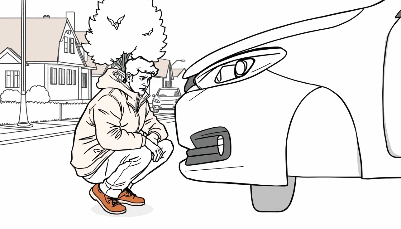 Pohľad na prasknuté čelné sklo automobilu z miesta spolujazdca