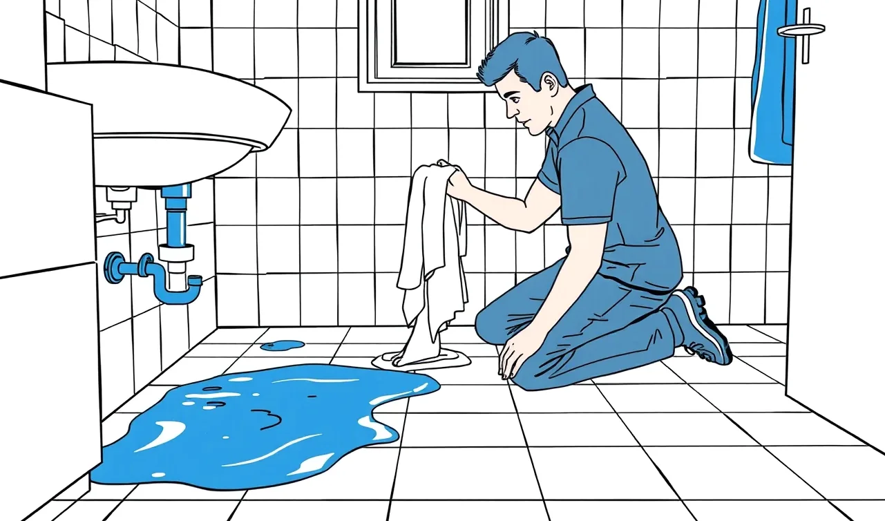 Opravár bielej techniky diagnostikuje poruchu na vstavanej práčke v kuchyni