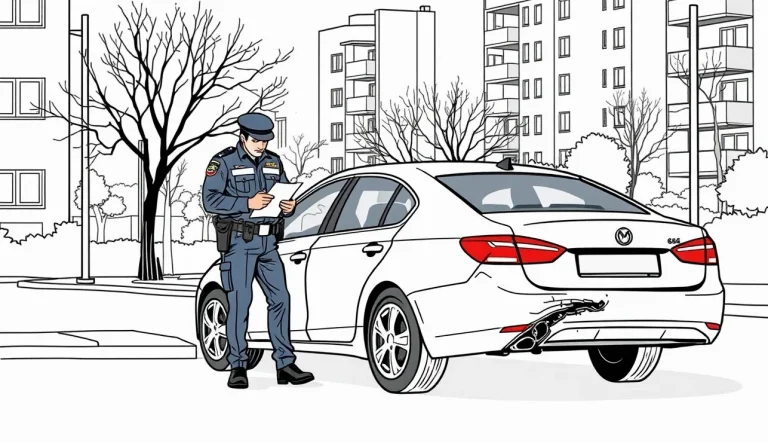 Detail preliačeného blatníka a oškretého laku na bielom aute po parkovacom incidente