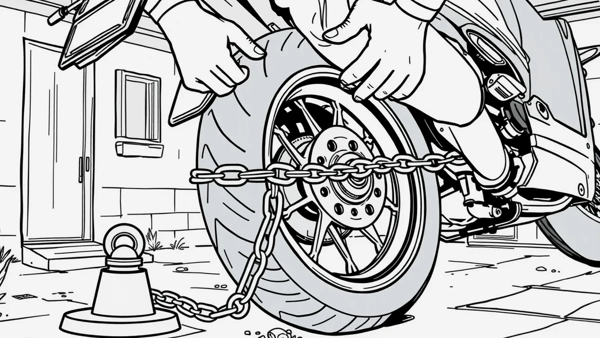 Zaparkovaný cestovný motocykel s batožinovými kuframi pred horským priesmykom