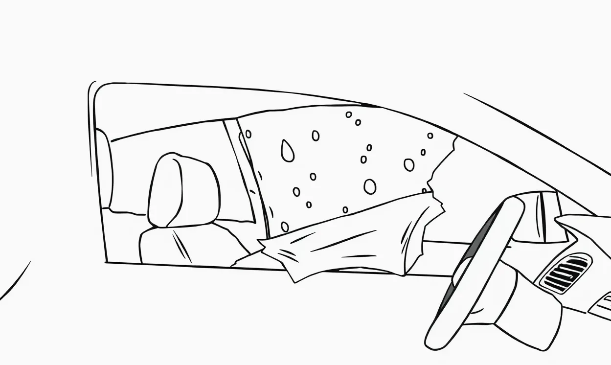 Klampiarsky majster vyrovnáva jamku na dverách metódou PDR pomocou špeciálnej lampy