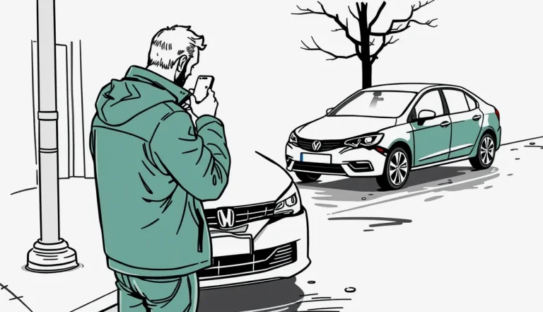 Firemné vozidlo po dopravnej nehode pristavené na obhliadku pred autoservisom