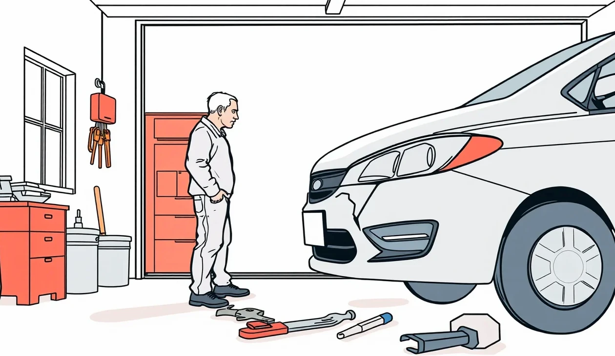 Prijímací technik v autorizovanom servise spisuje s vodičom zákazkový list pri poškodenom automobile