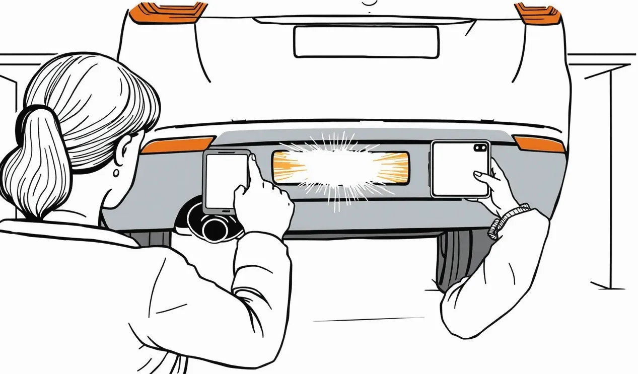 Nový osobný automobil pripravený na odovzdanie v showroome s poistnou zmluvou na stole