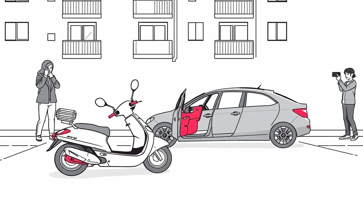 Policajná hliadka kontrolujúca doklady vodiča malého motocykla