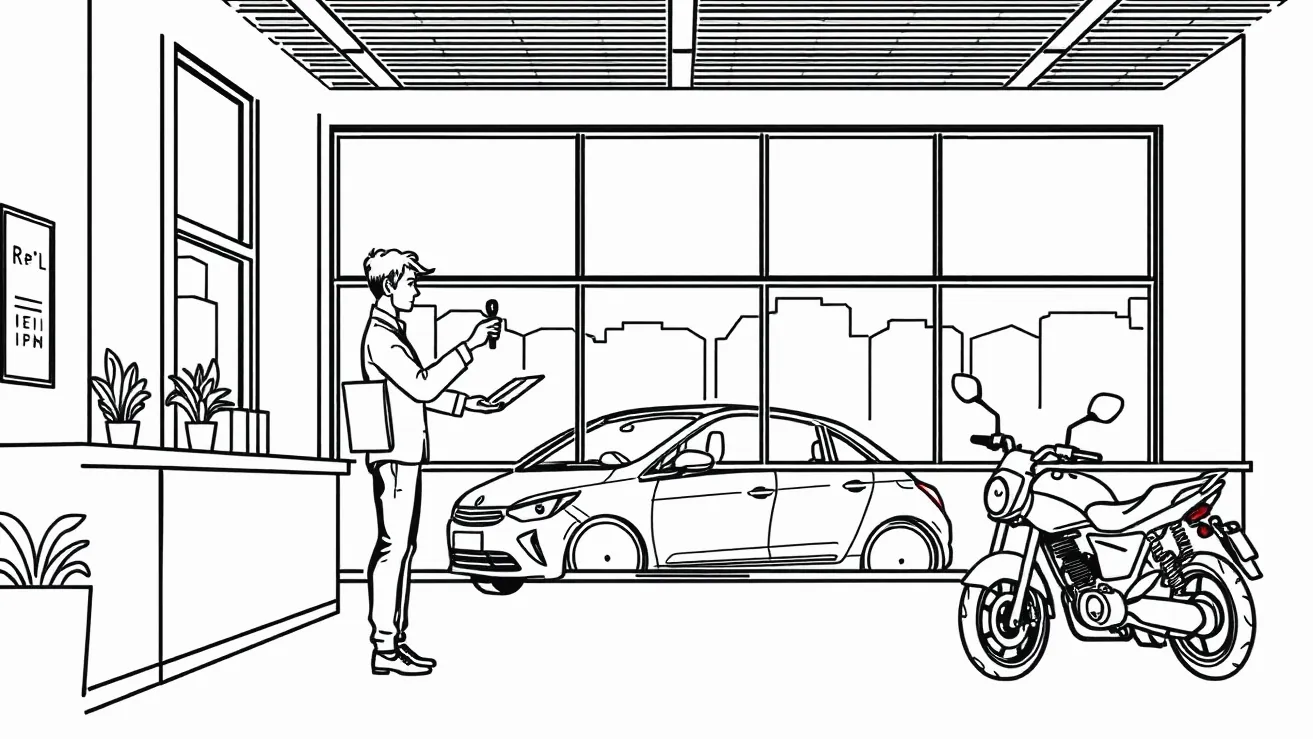 Manažér autopožičovne odovzdáva kľúče od prenajatého vozidla zákazníkovi