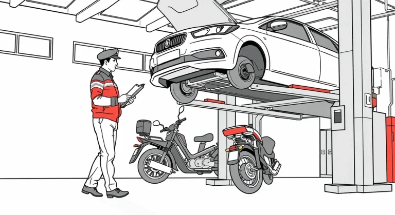 Vodič kontroluje doklady od vozidla a zelenú kartu pri aute Mercedes-Benz