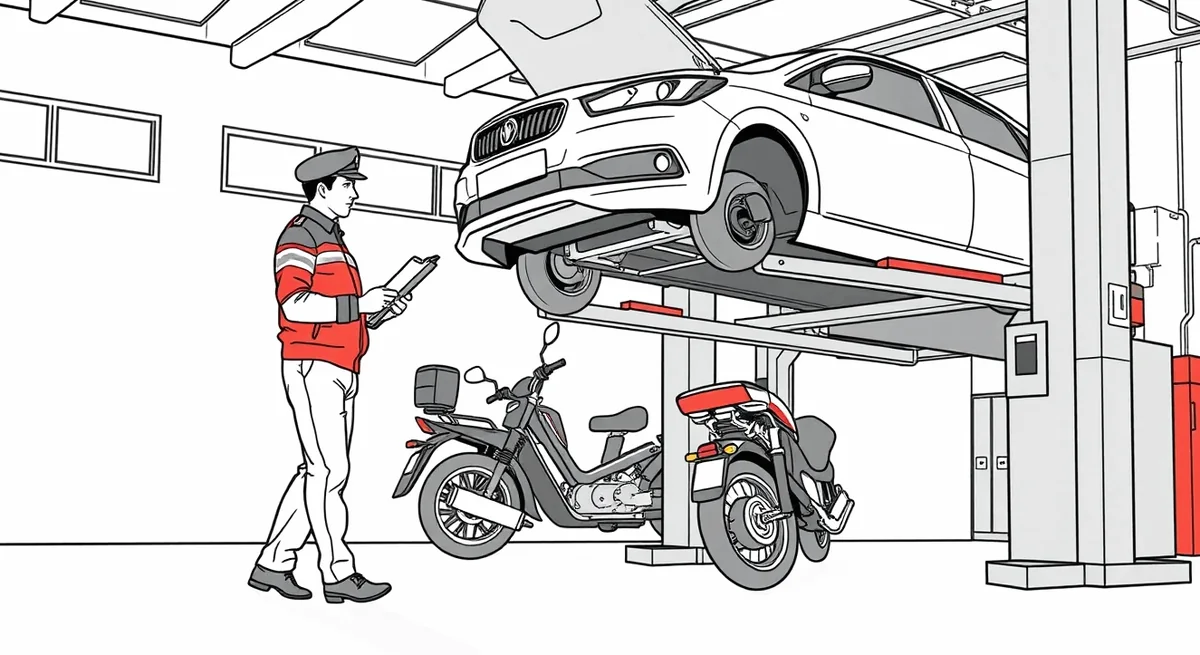Vodič kontroluje doklady od vozidla a zelenú kartu pri aute Mercedes-Benz