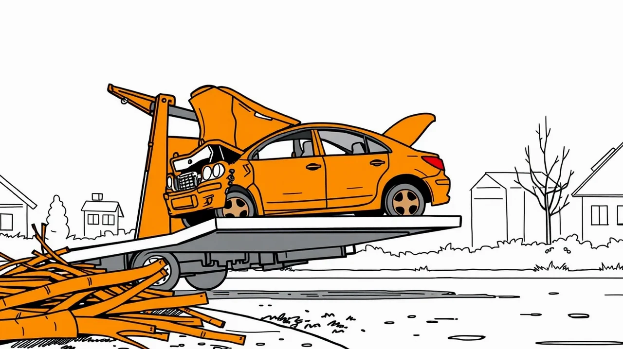 Hasiči odstraňujú spadnutý kmeň stromu z kapoty osobného automobilu