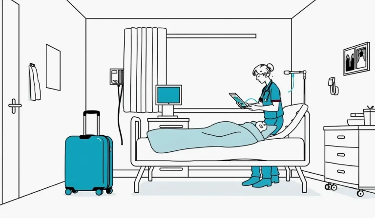 Lekár v zahraničnej nemocnici vypisuje pacientovi účet za ambulantné ošetrenie