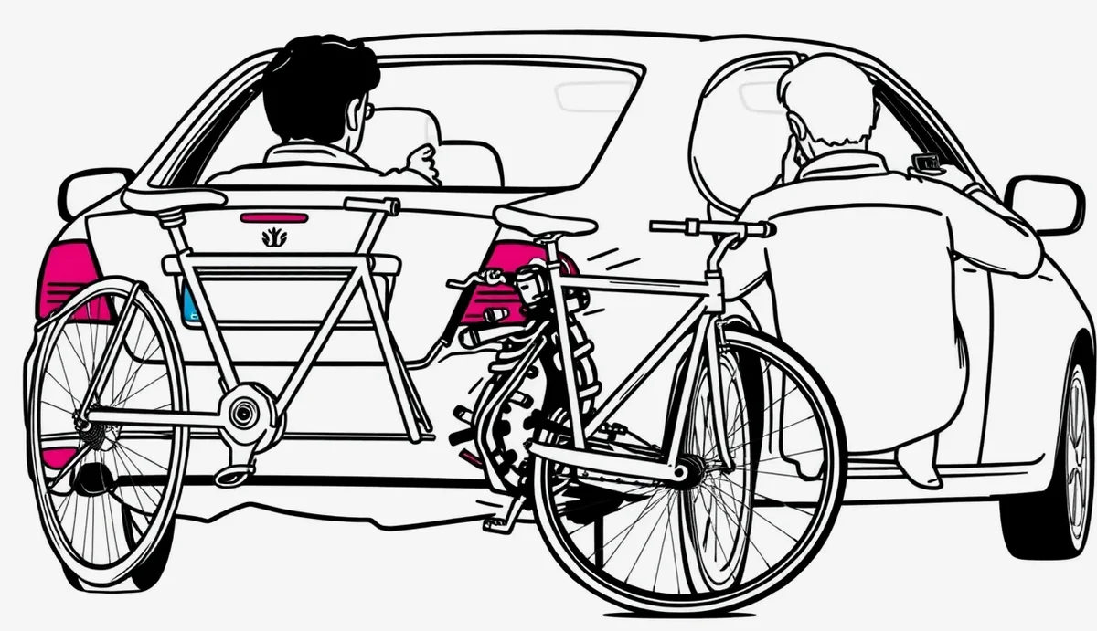 Osobné auto so strešným boxom a nosičom bicyklov zaparkované na diaľničnom odpočívadle