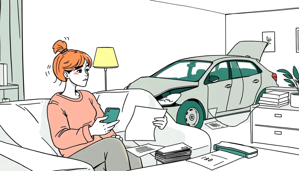 Detail technického preukazu a kľúčov od osobného automobilu položených na stole